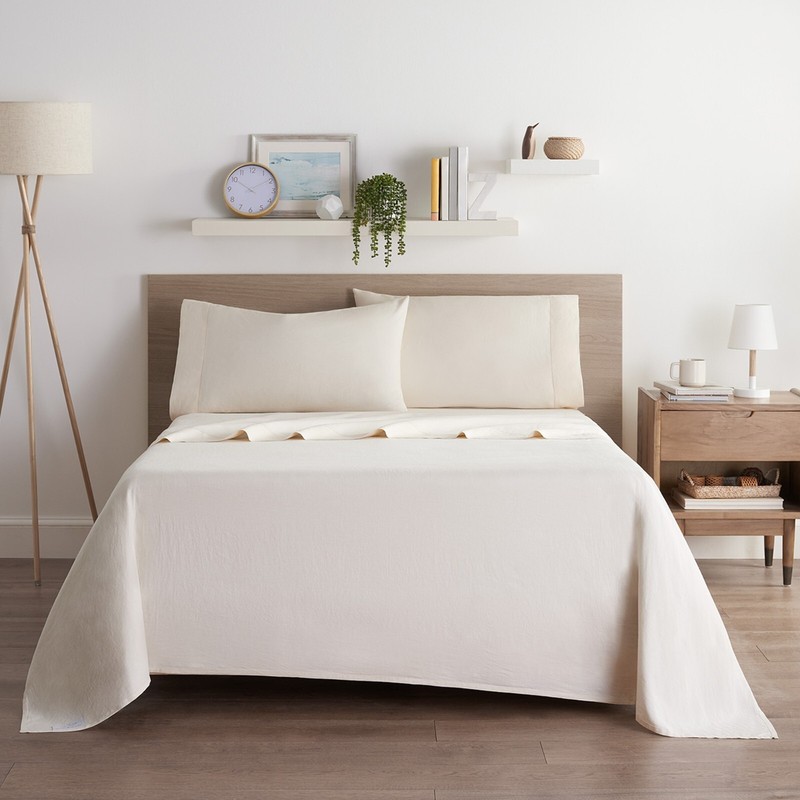 Linen and Eucalyptus Lyocell Sheet Set, Classic Linen Look, Moisture Wicking gallery