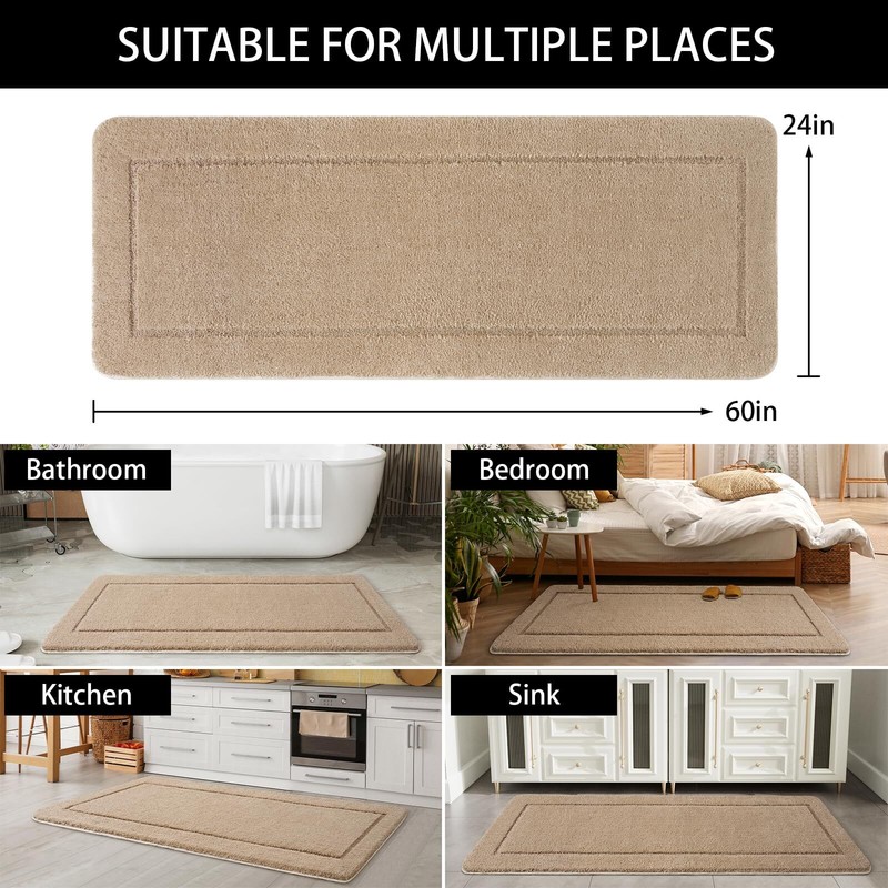 Luminous Non Slip Bathroom Rugs Runner 24 x 60 Inch Extra Soft and Comfy Bath... gallery
