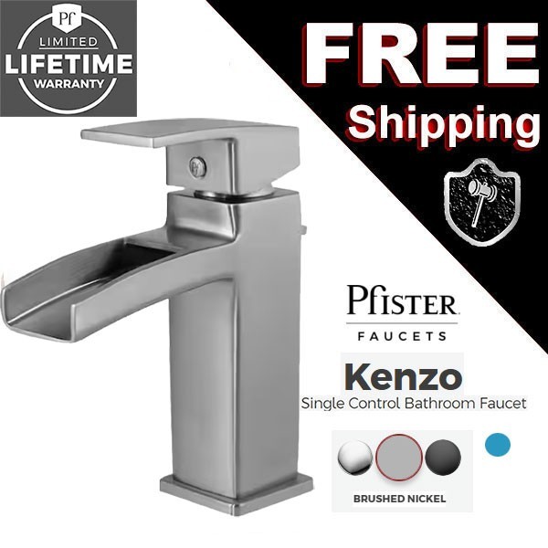 Pfister LG42-DF0K Kenzo Single Hole Handle Bathroom Faucet Brushed Nickel gallery