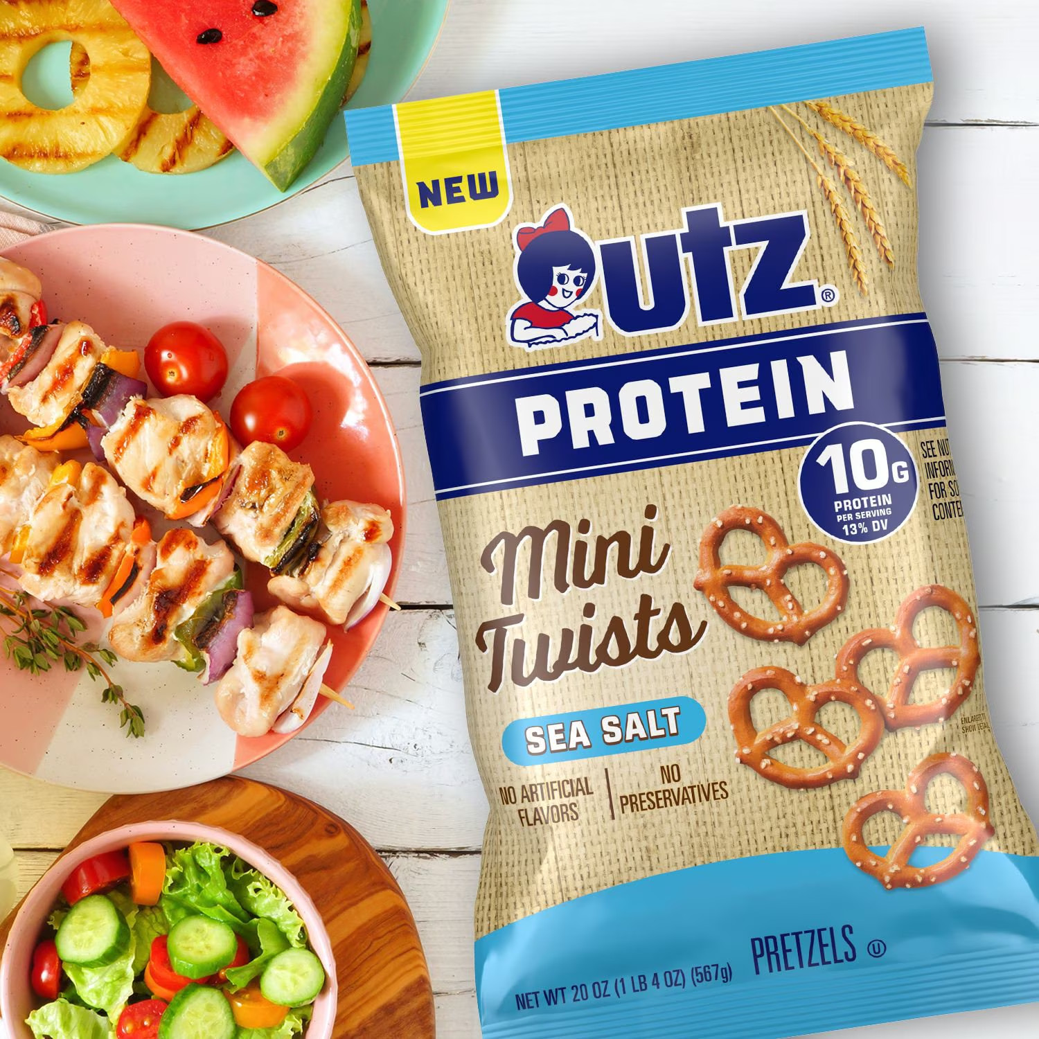 Utz Protein Sea Salt Mini Twists Pretzels, 20 oz. FREE SHIPPING!!! gallery