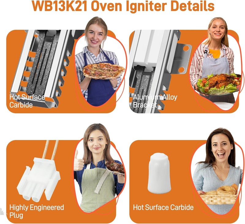 WB13K21 Flat Igniter Replacement For GE Oven Range NEW gallery