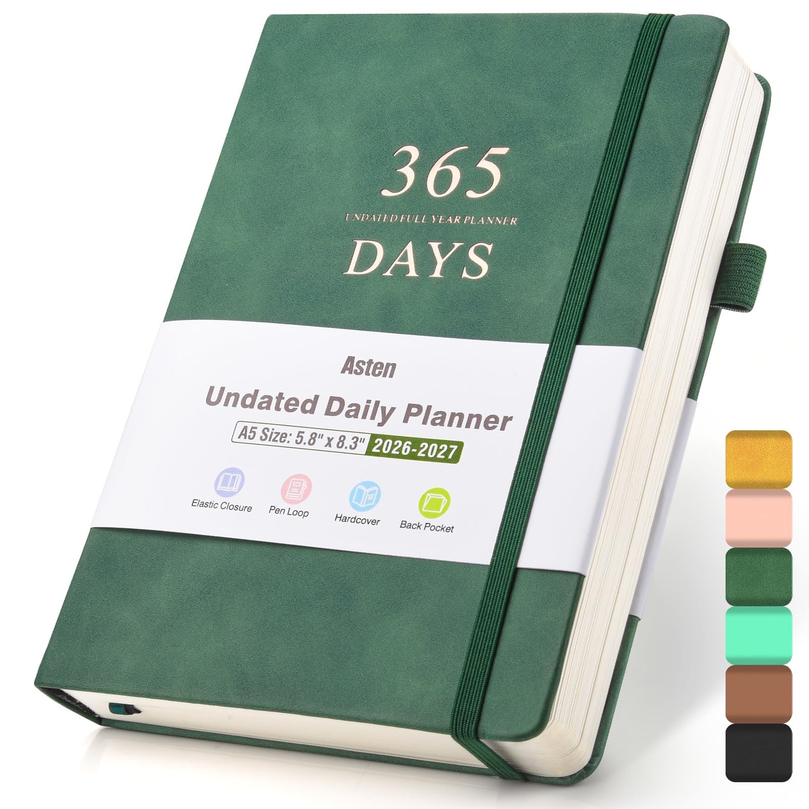 Asten Planner, Undated Daily Planner with To Do List, 365 Days Planner for AD... gallery
