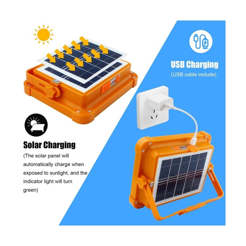 2Pack 288LED Solar Work Light Rechargeable Portable Flood Light for Camping 650W gallery