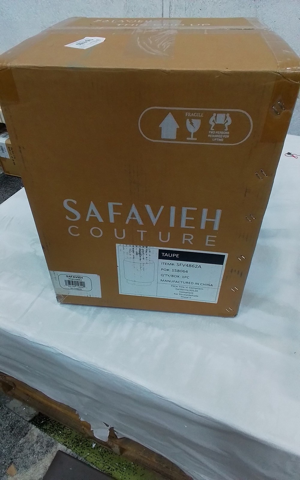 Safavieh NIKOLAS ROUND BOUCLE OTTOMAN, Reduced Price 2172783258 SFV4862A gallery