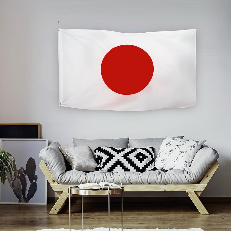 DANF Japan Flag 3X5 Ft Thick Polyester, Fade Resistant, Brass Grommets, Canvas H gallery