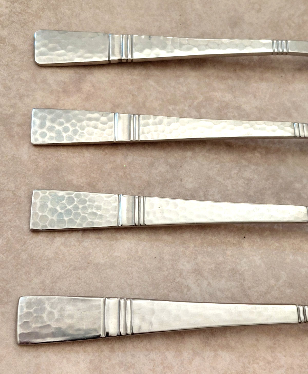 Gorham Baluster X4 Dinner Forks 8" Hammered Glossy Stainless 18/8 Silverware gallery