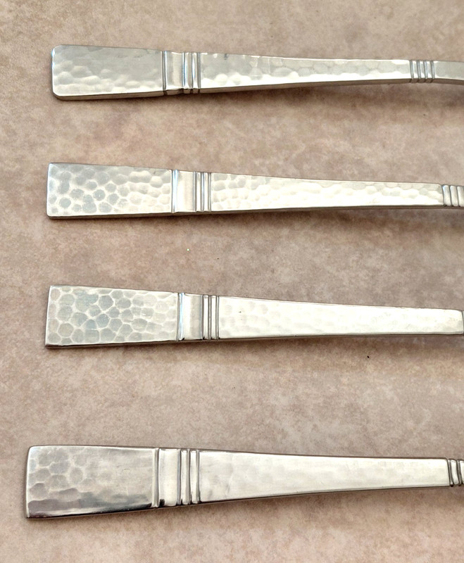 Gorham Baluster X4 Dinner Forks 8" Hammered Glossy Stainless 18/8 Silverware gallery