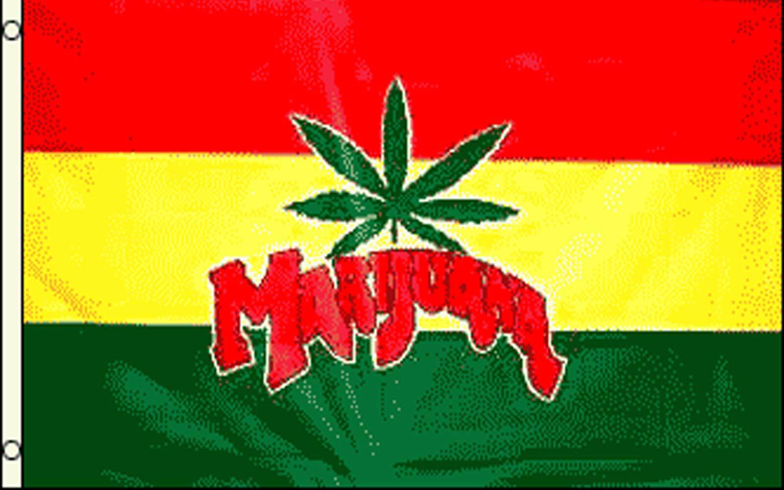 MARIJUANA WITH LEAF RAST BACKGROUND POLY 3' X 5' FLAG gallery