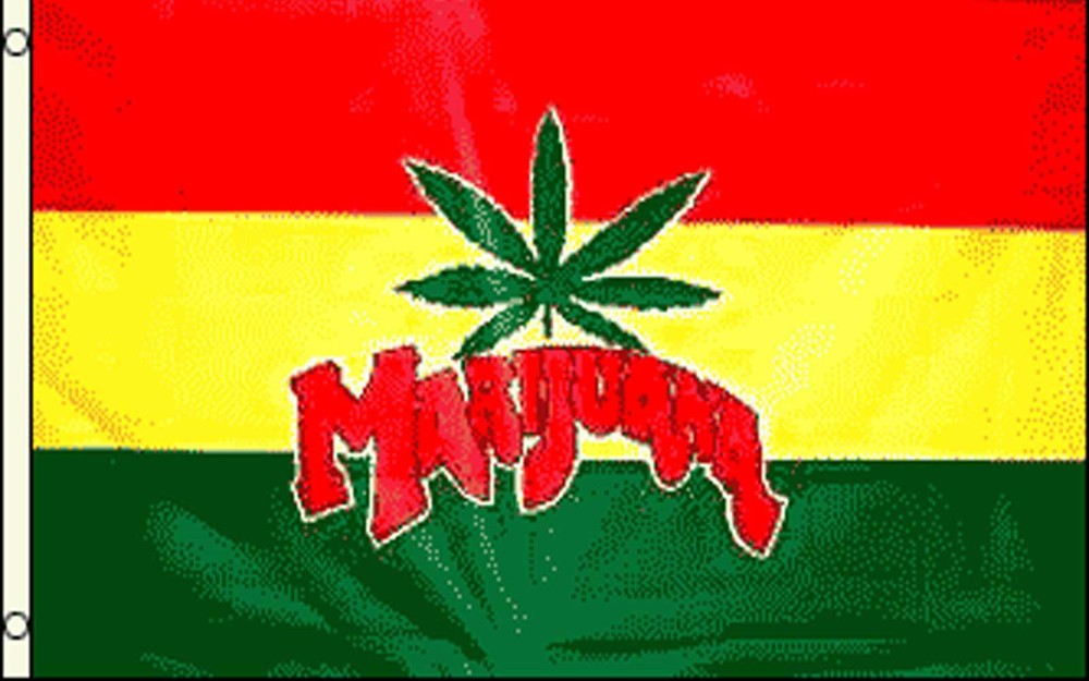 MARIJUANA WITH LEAF RAST BACKGROUND POLY 3' X 5' FLAG
