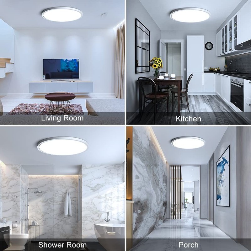 LED Ceiling Light Flush Mount 12 Inch 24W 6000K Cold White Round 3200LM gallery