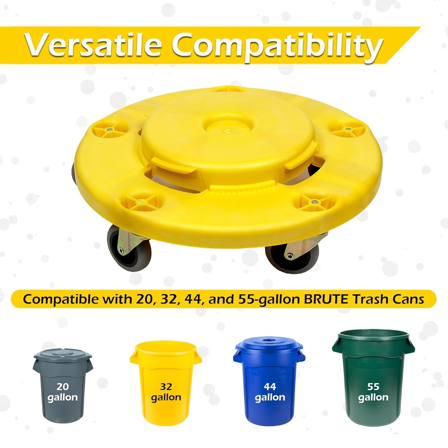 Heavy-Duty Trash Can Dolly with Casters Garbage Transporting 250lbs Loads gallery