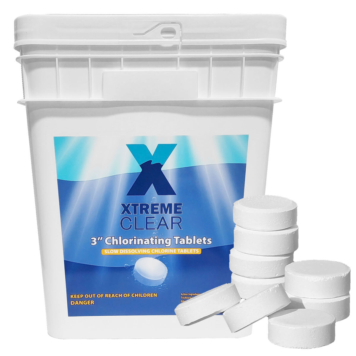 3 Inch Dissolving Stabilized Chlorine Swimming Pool Tablets 45 lbs gallery