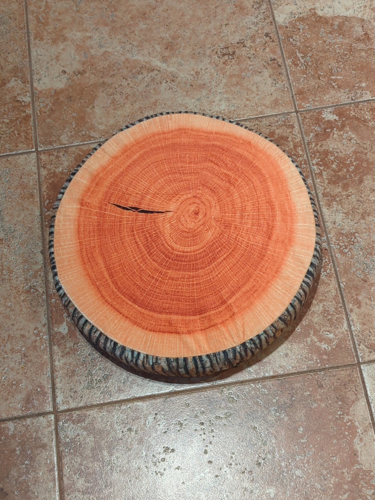 Wood Log Slice Realistic Soft Velvet Foam Pillow New gallery