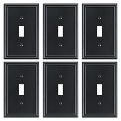 6-Pack Single Toggle Light Switch Cover Plate, Durable Solid Alloy Decorative…
