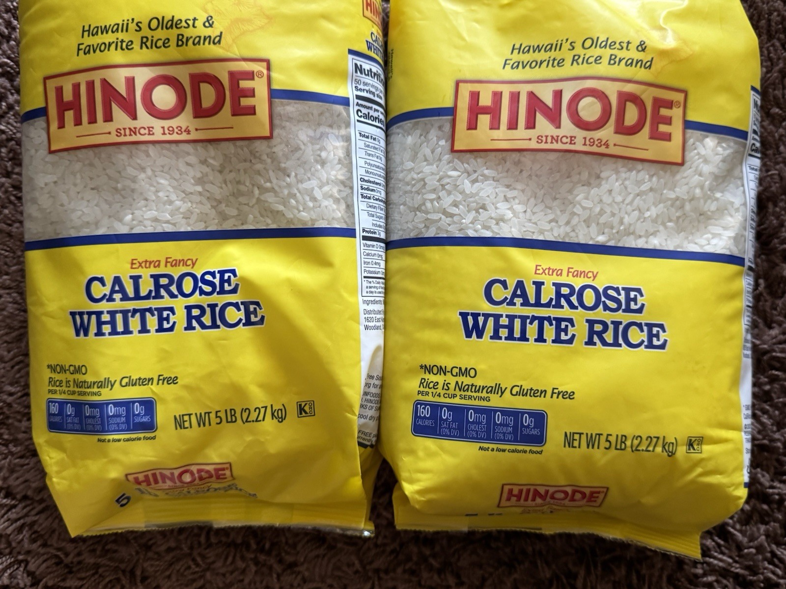2 Bags Hinode Calrose White Rice 5lb Each – Hawaii Grown, Best by 7/28/26 gallery