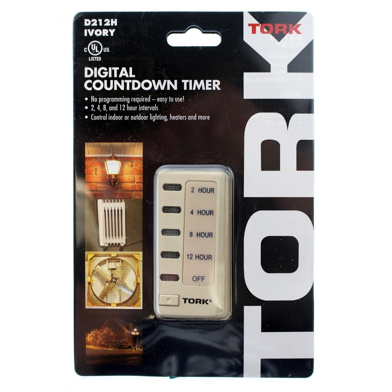 TORK NSI D212H DIGITAL WALL TIMER SWITCH, 12-HOUR, 120V 15A 1000W, IVORY gallery