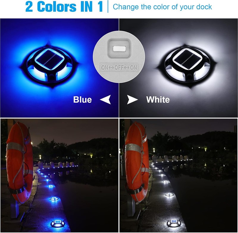 16Pack Led Multicolor Solar Deck Lights Outdoor Dock Driveway Lights for Sidewal gallery