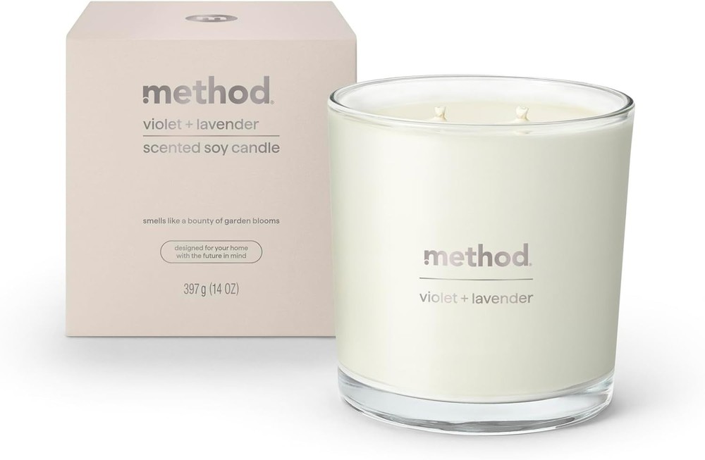 Method Premium Soy Candle – Violet + Lavend, 14 oz | 2 Wick, Up to 50 Hours Burn