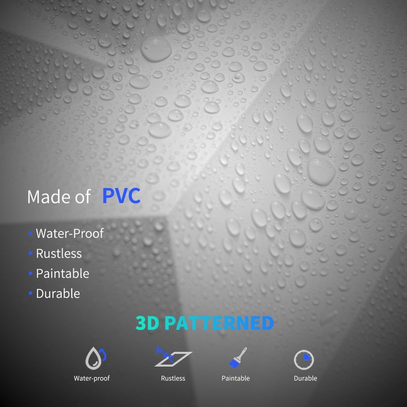 3D Diamond Wall Panels, PVC Textured Décor for Living Room, Bedroom, 32 Sq.Ft. gallery