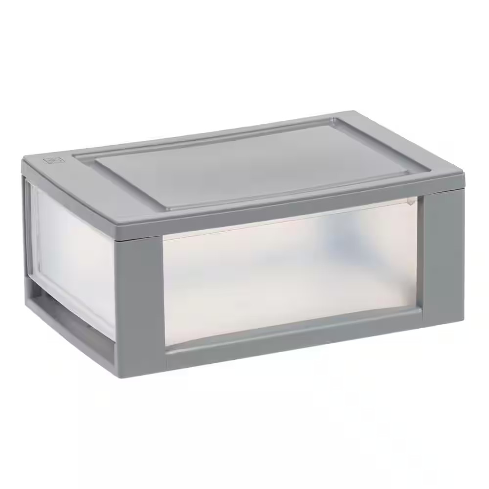 1 Drawer Gray Stackable Storage Unit (8.50 In. W X 6 In. H)