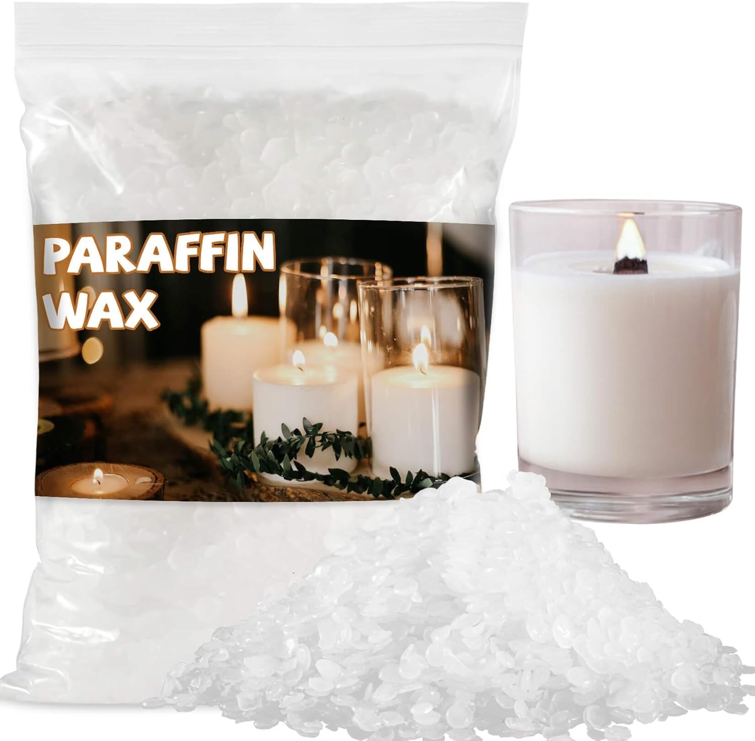 Paraffin Wax for Candle-Making - 430G White Beads Pellets for... gallery