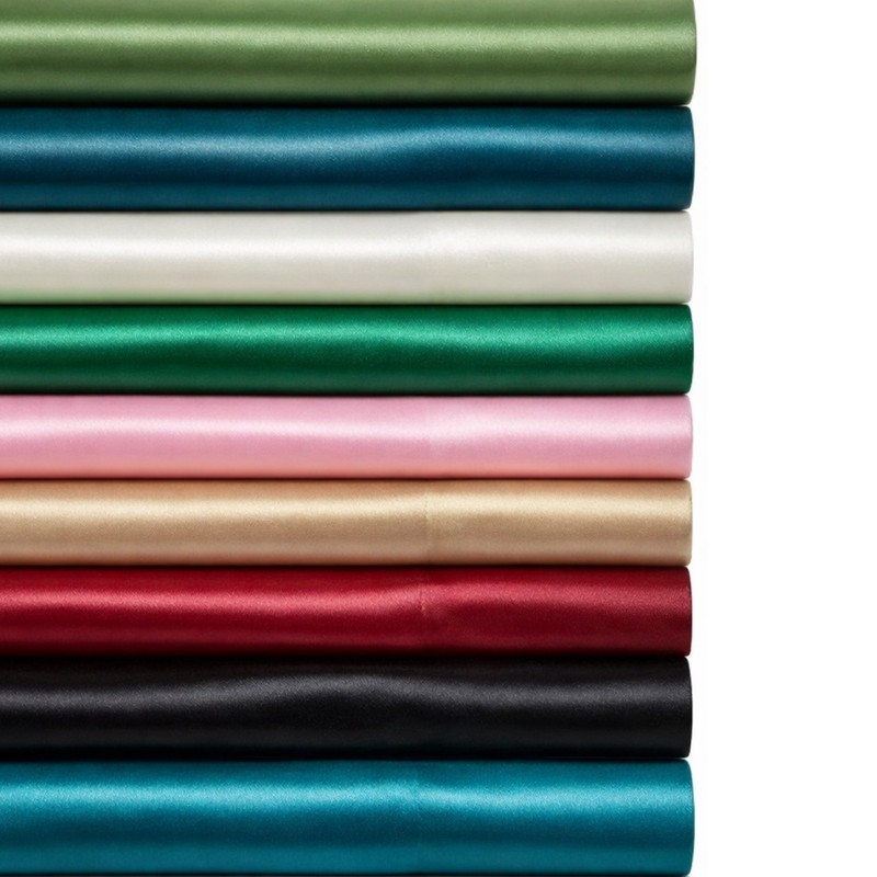 4Pcs Satin Silk Sheet Set Bed Fitted Sheet w/ Pillowcase Wrinkle Free Full Size gallery