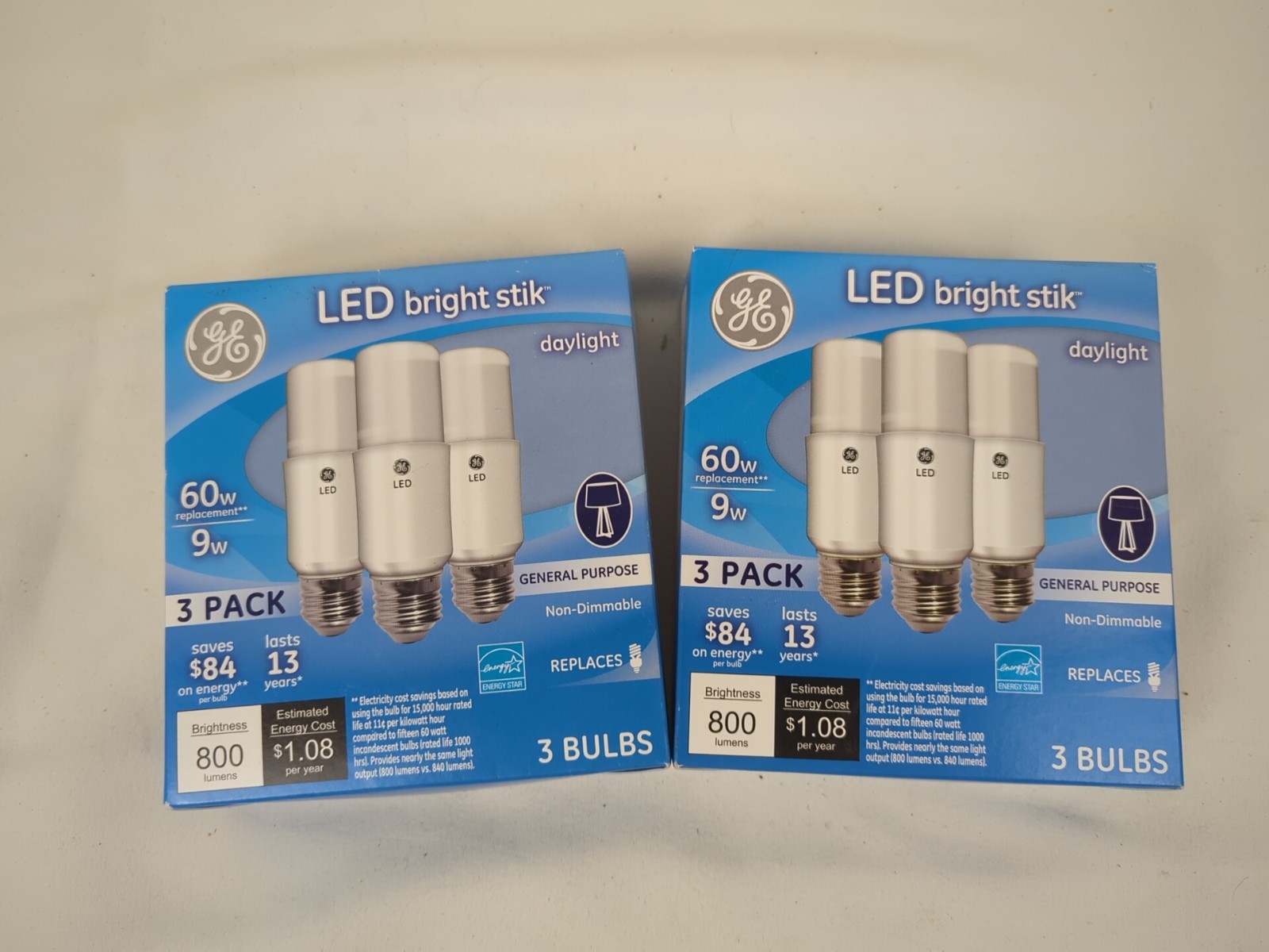 GE LED bright stik 6 pack Daylight 9W / 60W Replacement non-dimmable 800 Lumens gallery