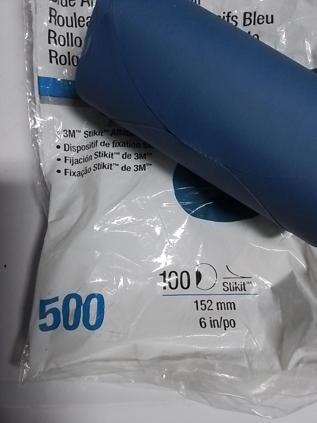 3M 36212 Stikit Blue Abrasive Disc Roll, 6 In, 500 Grade, 100 Discs / Roll gallery