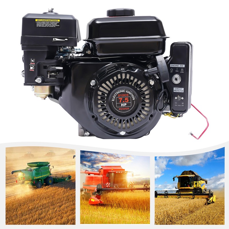 Electric Start Gas Engine 212cc 4-Stroke Horizontal Shaft Motor for Honda GX160 gallery