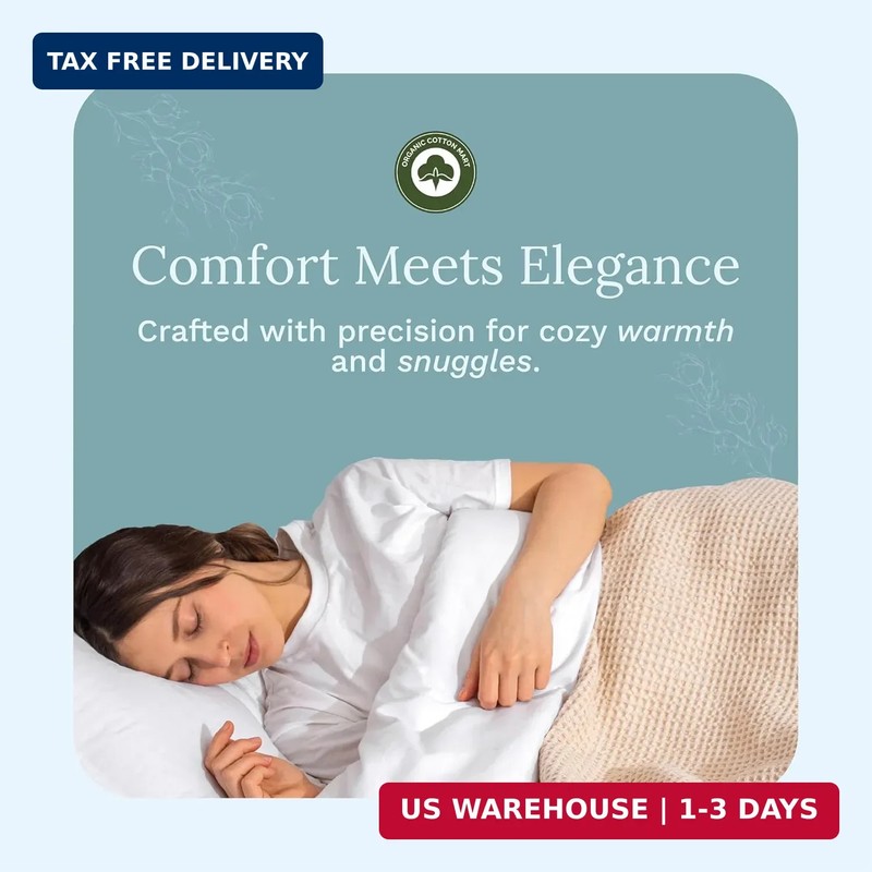 Organic Cotton Waffle Weave Blanket - Premium Quality Waffle Knit Bed Blanket - gallery