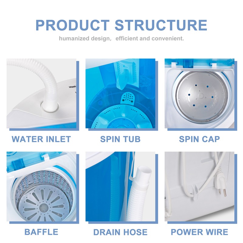 Compact Lightweight Washing Machine Washer w/ Spin Cycle Dryer 10lbs Portable gallery