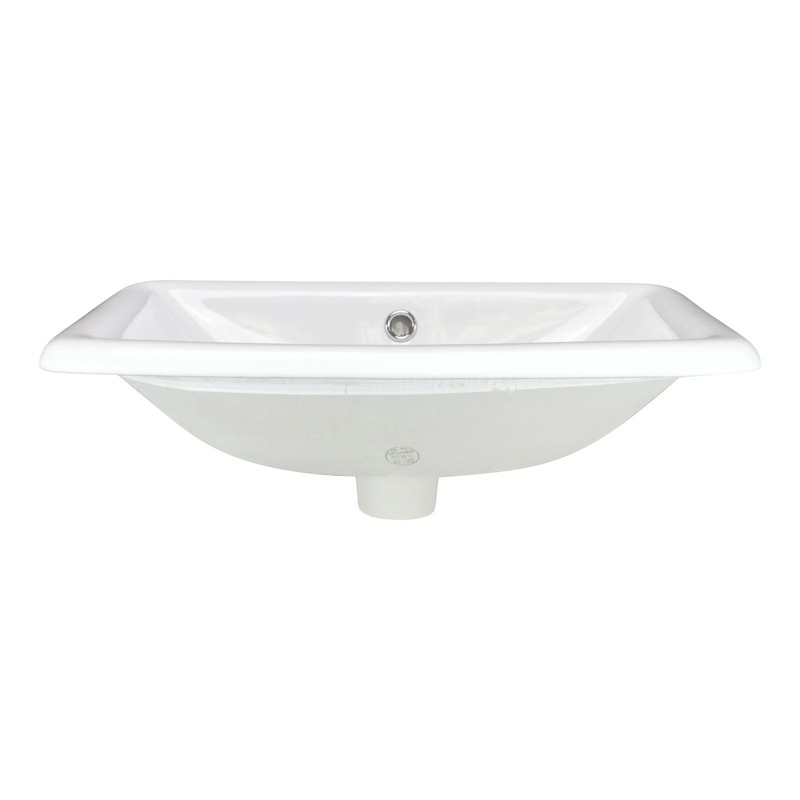 Tuba Rectangular Drop-In Bathroom Sink 21-1/2" X 14-3/4" X 7" White Porcelain gallery