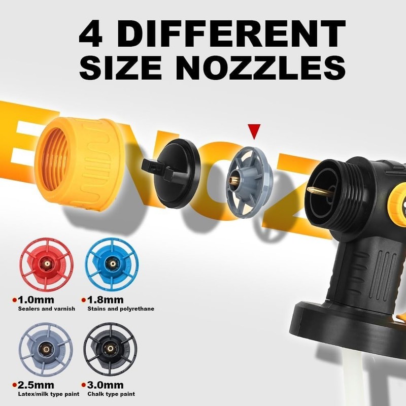 Cordless Paint Sprayer Compatible with DEWALT 20V Battery, Brushless Motor HVLP gallery