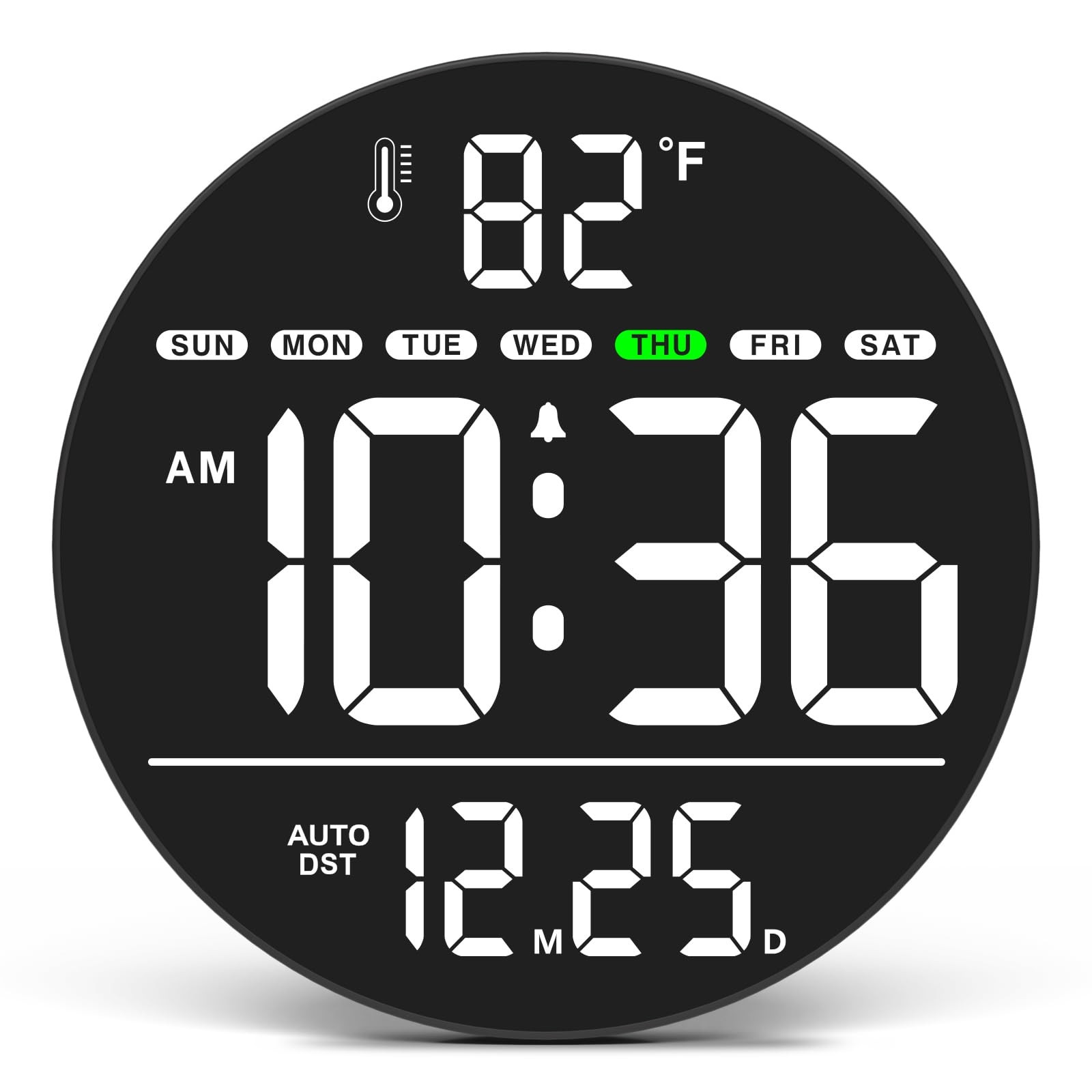 WallarGe Large Digital Wall Clock with LED Display, Electric Wall Clock with ... gallery