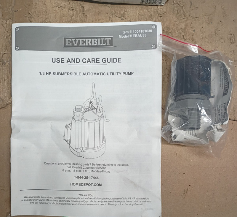 Everbilt EBAU33 1/3 HP Automatic Utility Pump 1004181630 Open Box gallery