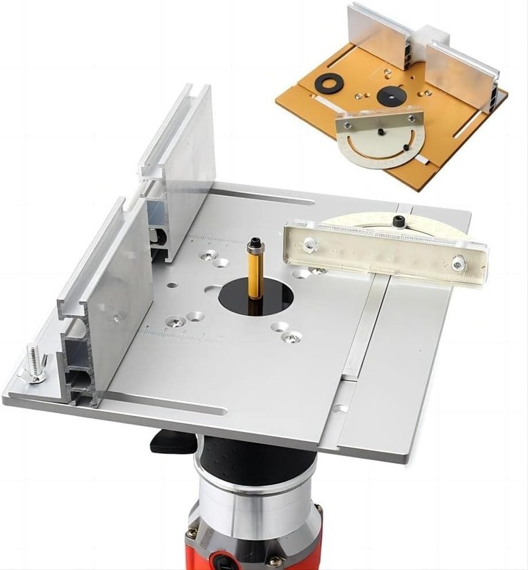 Aluminium Router Table Insert Plate Woodworking Benches Router Flip Plate Silver gallery