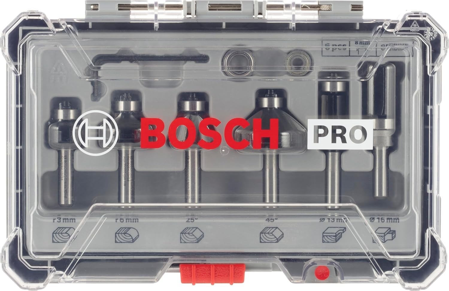Bosch 6Pc Router Bit Set 8mm Shank Trim Edging GOF130 gallery