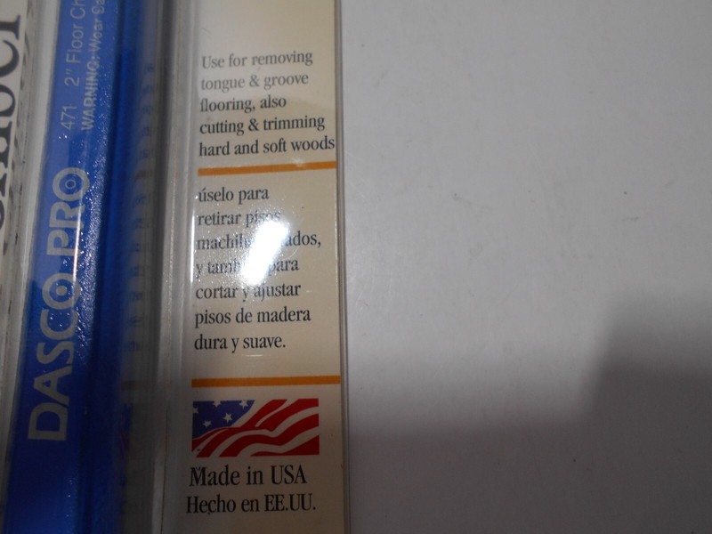 NEW Dasco Pro Floor Chisel 2" Cut 5 cm Model 471-0 10 in Length gallery