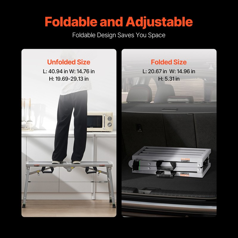 Work Platform Adjustable Height Portable Scaffolding Platform 400 lb Load gallery