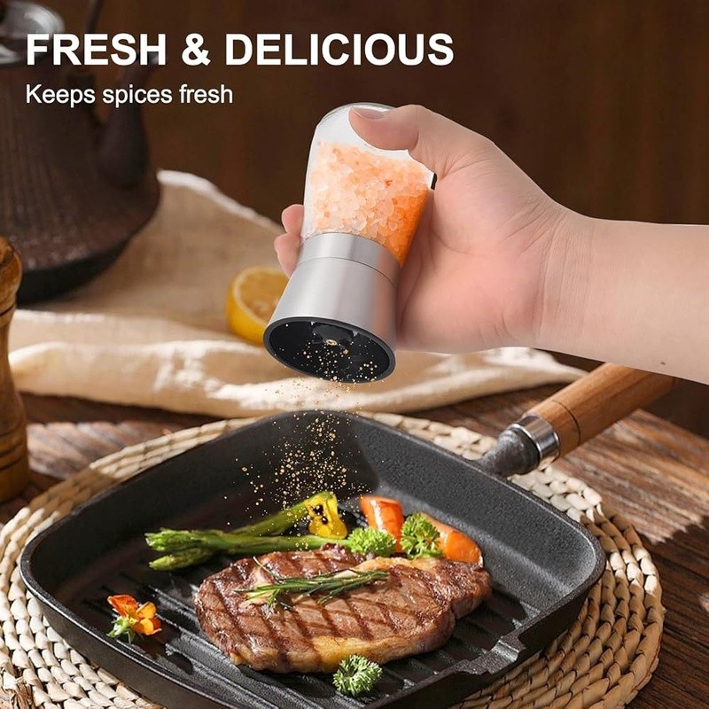 Manual Pepper Grinder Adjustable Coarseness Stainless Steel Glass Spice Mill 6oz gallery