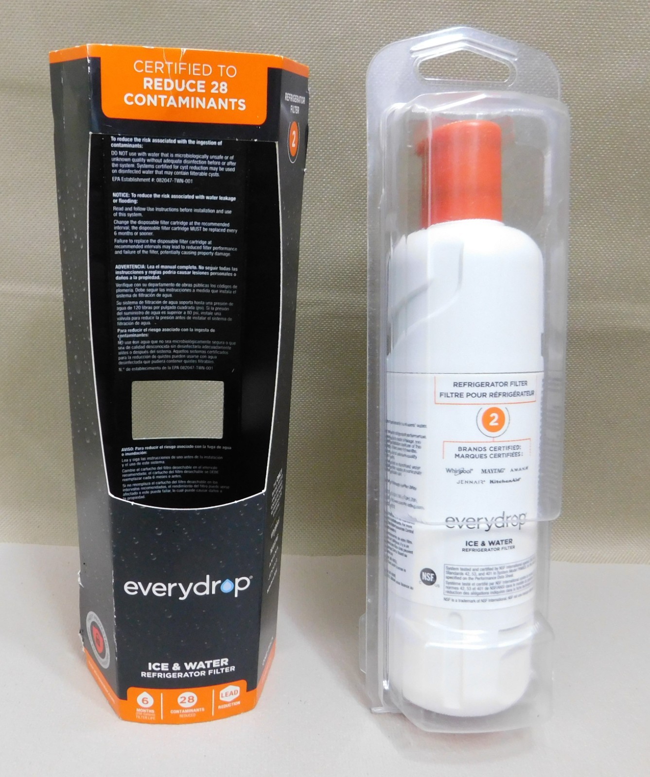 EveryDrop #2 Ice & Water Refrigerator Filter. White New. gallery
