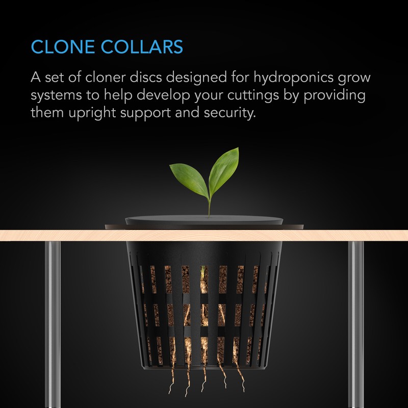 Clone Collars 3-Inch, Net Cup Inserts, 8-Spoke Design, for Hydroponics, 50-Pack gallery