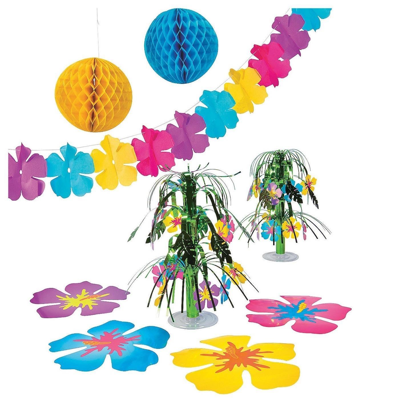9-PC Tropical Flower Beach Party Decorating Kit Garland Balls Centerpieces #718 gallery