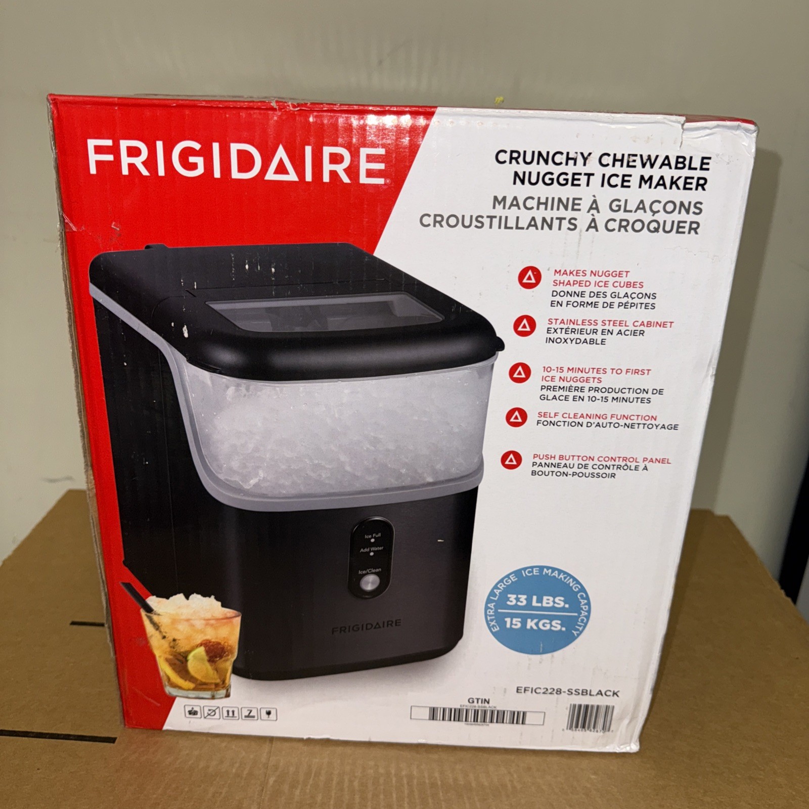 Frigidaire 33LBS Crunchy Chewable Nugget Ice Maker EFIC228-SSBLACK‼️✅🔥 gallery