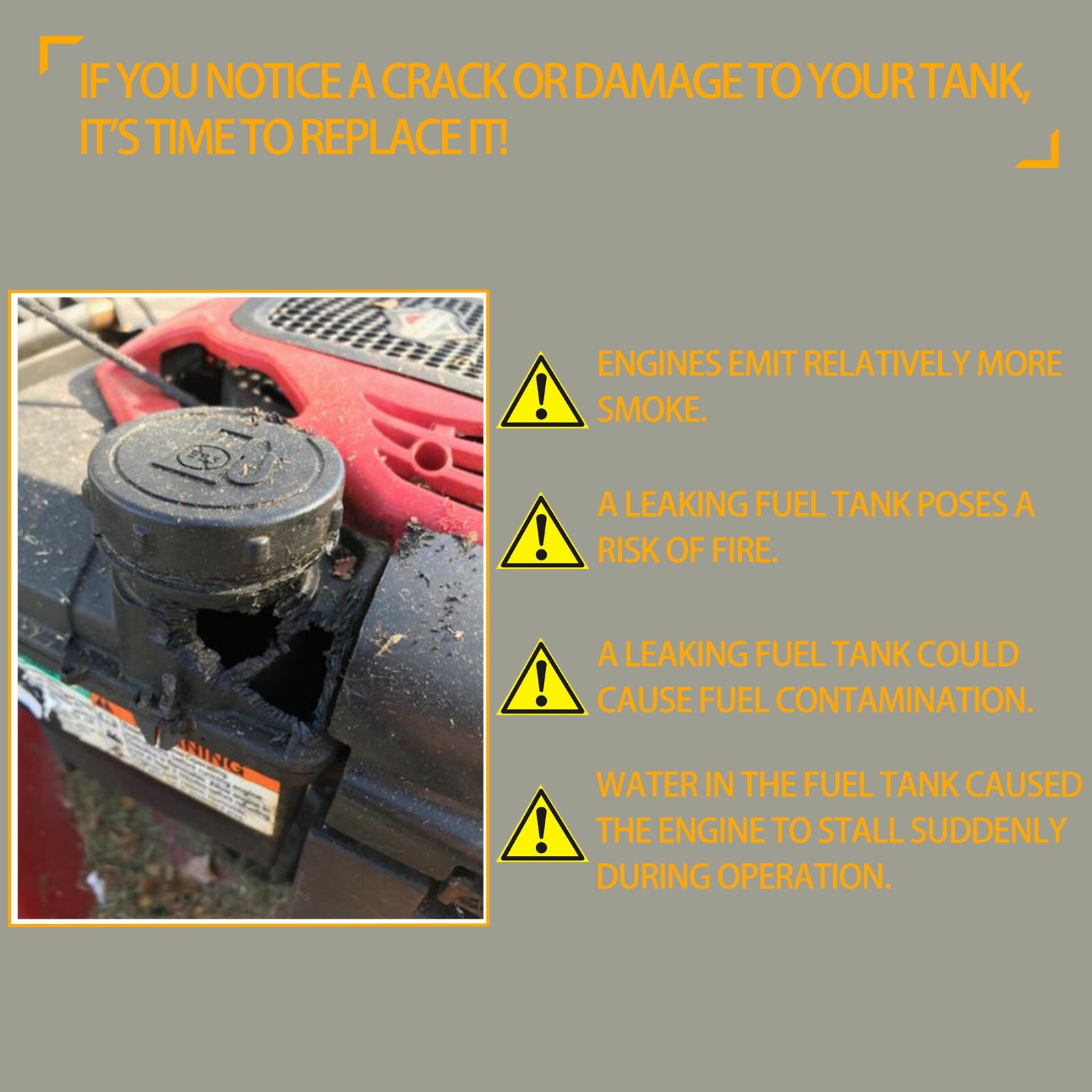 Fuel Gas Tank with Cap Engine Fuel Tank for John Deere Briggs & Stratton 699374 gallery