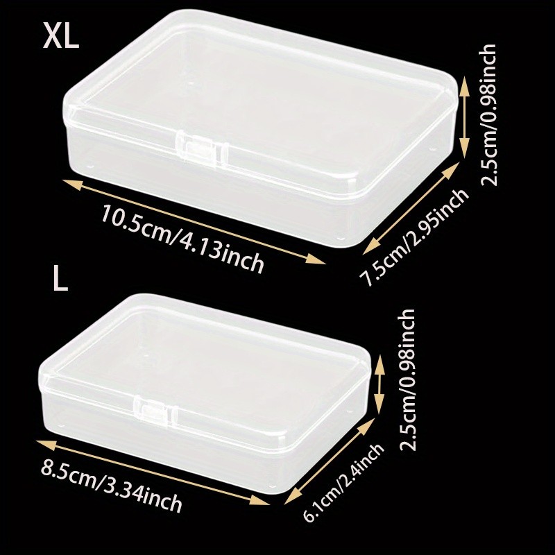 4Pcs Clear Plastic Storage Boxes Small Jewelry Organizer Accessories Space Save gallery