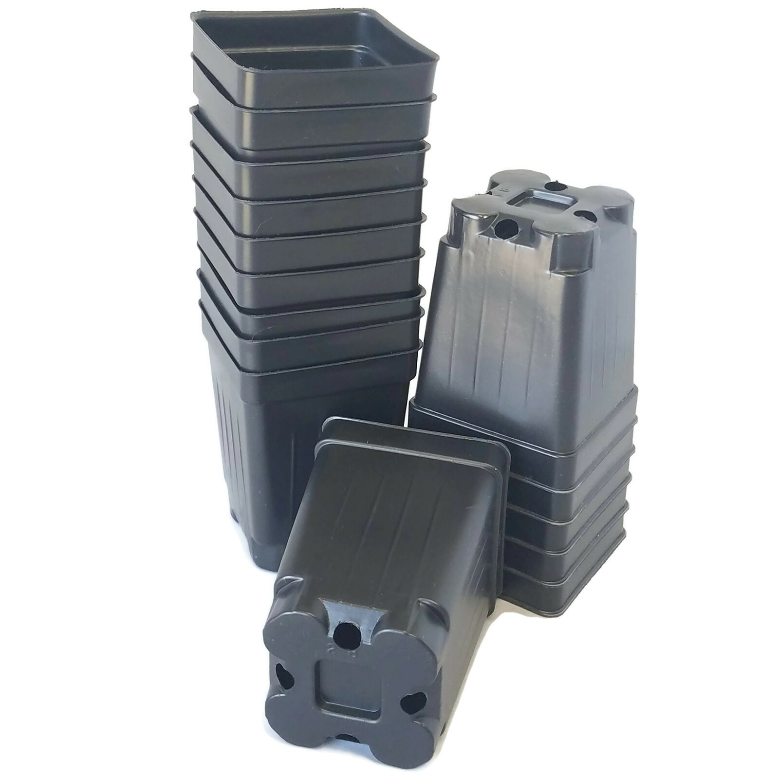 2.5 inch Square Deep Nursery Pot - SET OF 100 - {2.6" x 3.5"} plastic flower gallery