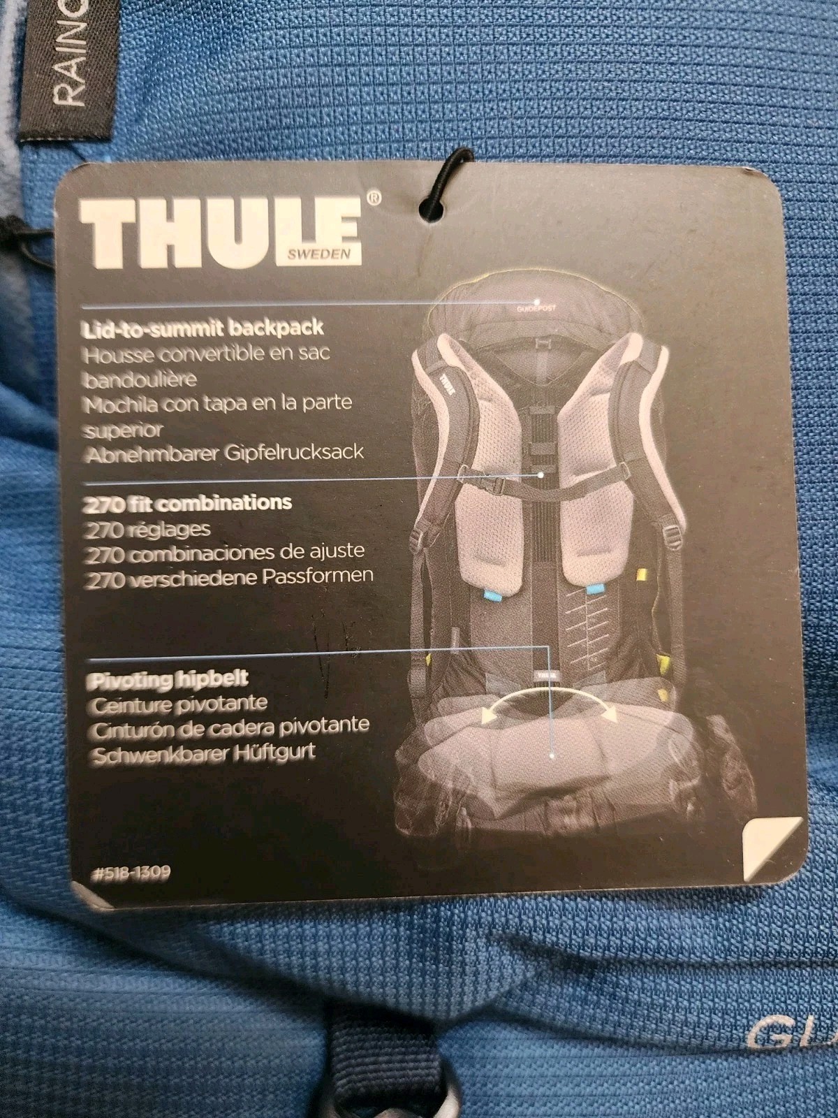 Thule Guidepost 65L Men’s Backpack-Poseidon-New with Tags 3