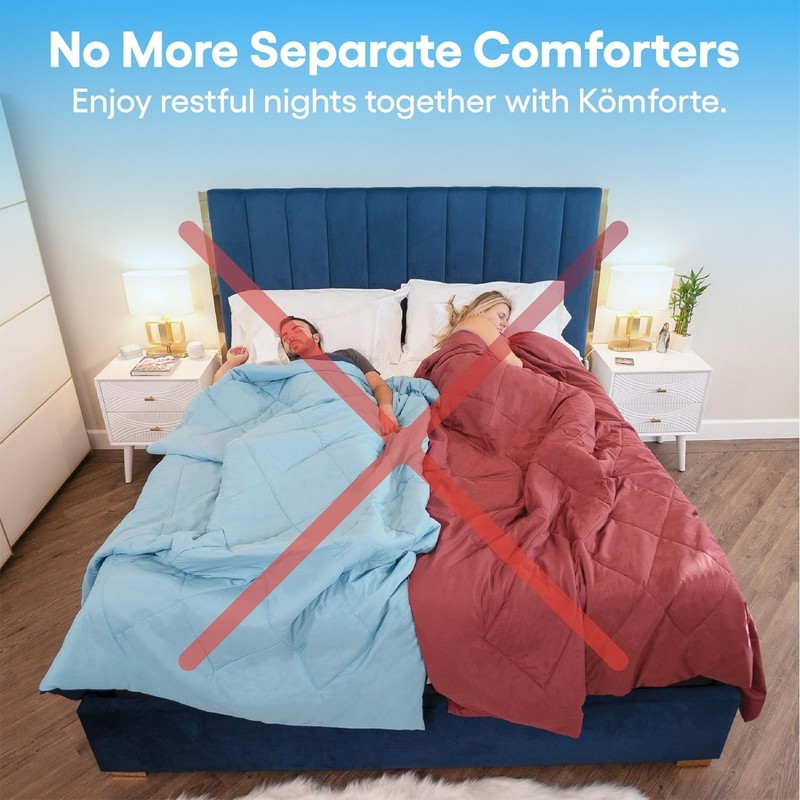 Kömforte Microfiber Dual Zone Comforter, His and Hers Blankets for Couples, C... gallery