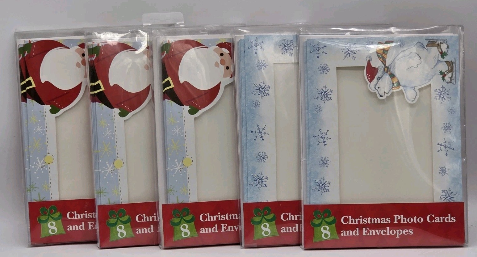Christmas Photo (4"x6") Cards & Envelopes 8pk Stands As Picture Frame Lot Of 5 gallery
